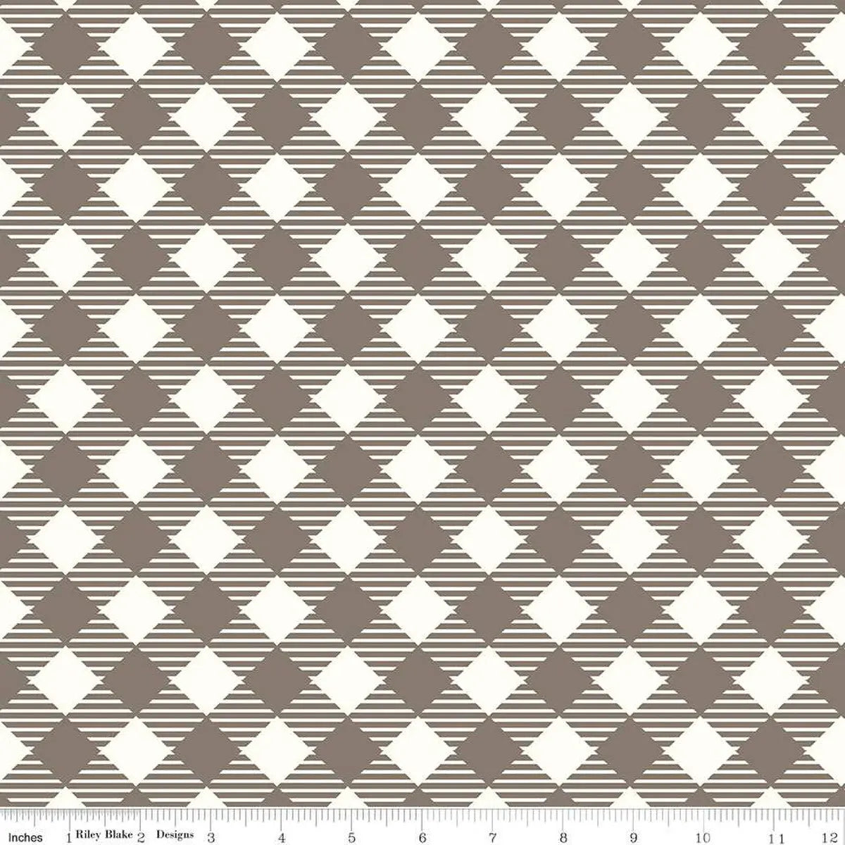Brown Pebble Lori Holt Bee Ginghams Cotton Wideback Fabric per yard
