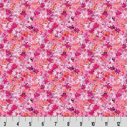 Wanderlust Daisies Quilting Cuddle Pink Fabric per yard