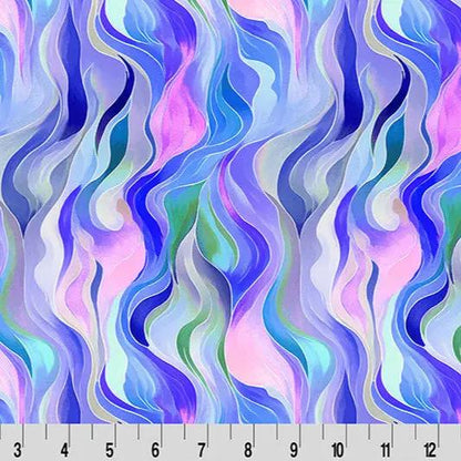 Wanderlust Rainbow Quilting Cuddle Blue Fabric per yard