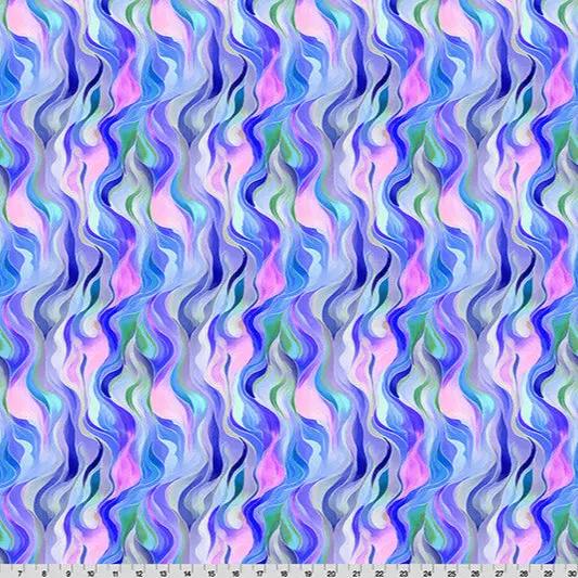 Wanderlust Rainbow Quilting Cuddle Blue Fabric per yard