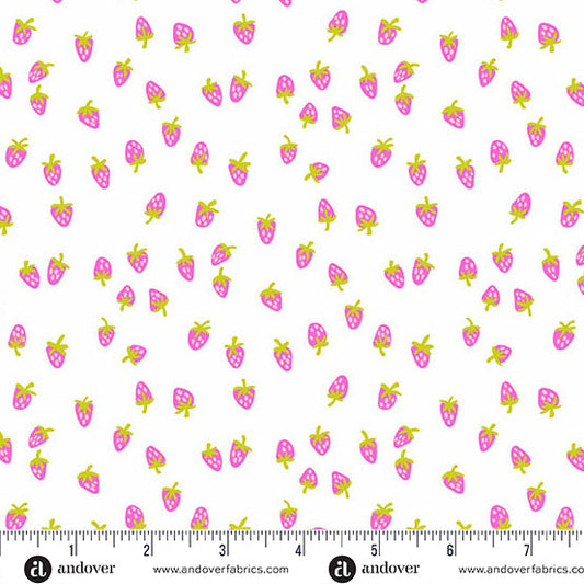 White Berry Sweet Color Pop Playground Cotton 44"/45" Fabric Per Yard