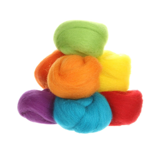 Wistyria Editions Wool Roving 8 Color Assortment Fiesta