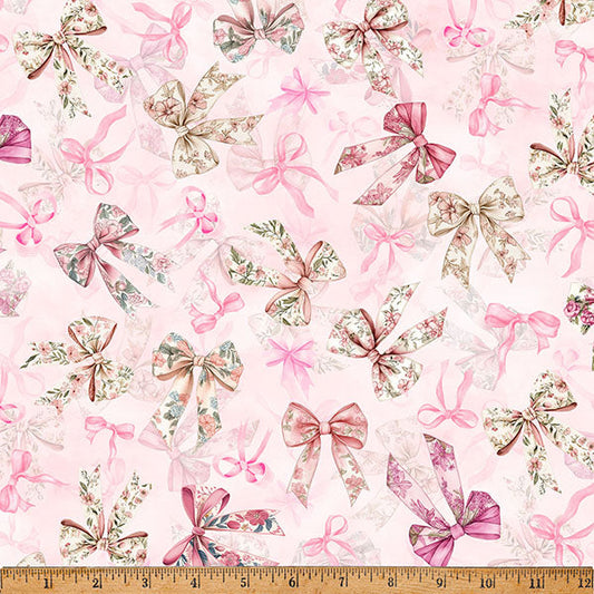 Blush Bows Soiree 43"/44" Fabric Per Yard