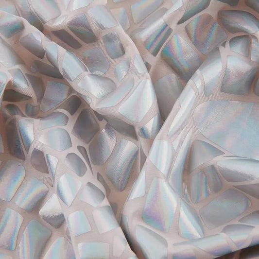 Yaya Han 4 Way Broken Glass Mirror 57" White Fabric Per Yard
