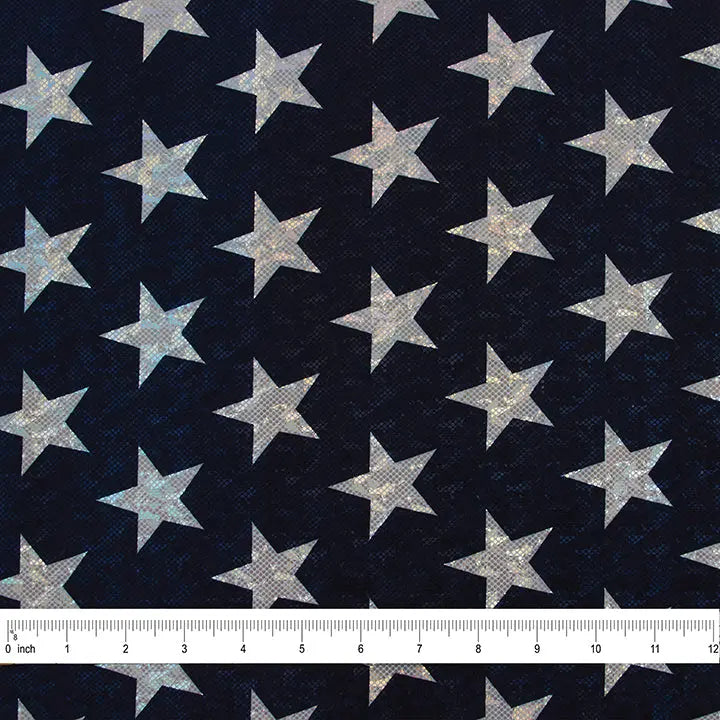 Yaya Han 4 Way Silver Star 57" Navy Fabric Per Yard