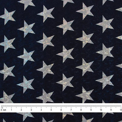 Yaya Han 4 Way Silver Star 57" Navy Fabric Per Yard