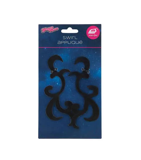 Yaya Han Cosplay 2 pk Iron on Swirl Appliques Black