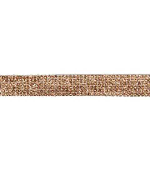 Yaya Han Iron on Rhinestone Trim 0.44" Gold - Per Yard