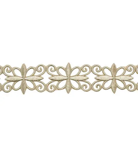 Yaya Han Iron on Verona Filigree Trim 2" Champagne - Per Yard