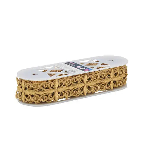 Yaya Han Iron on Verona Filigree Trim 2" Gold - Per Yard