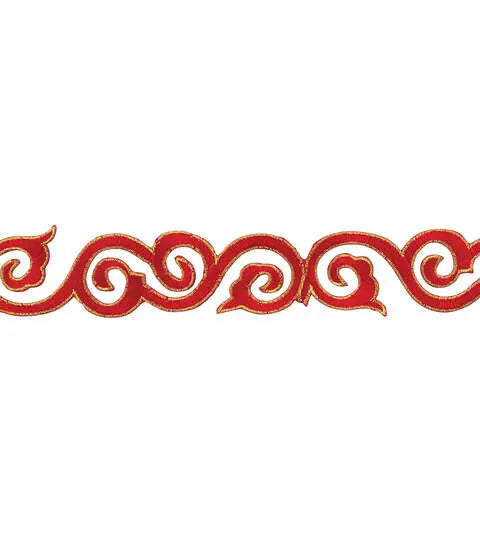 Yaya Han Iron on Wuhan Swirl Trim 1.63" Red Gold - Per Yard