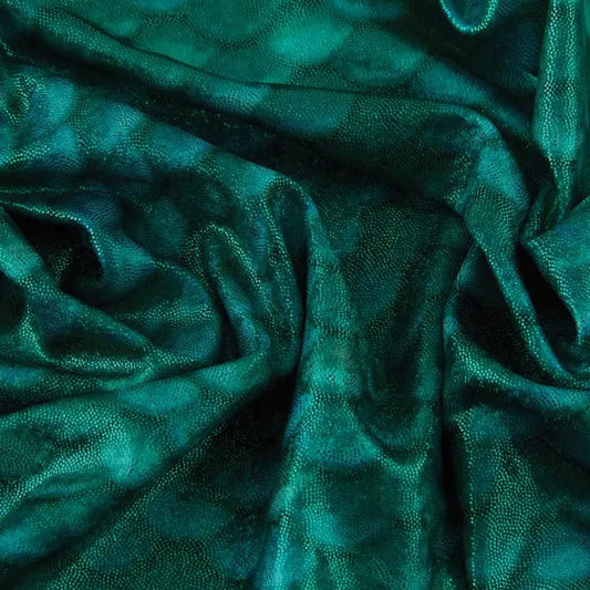 Yaya Han Mermaid Scales Holographic 57" Emerald Fabric Per Yard