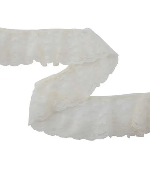 Yaya Han Sew On Lace Ruffle Champagne Trim - Per Yard