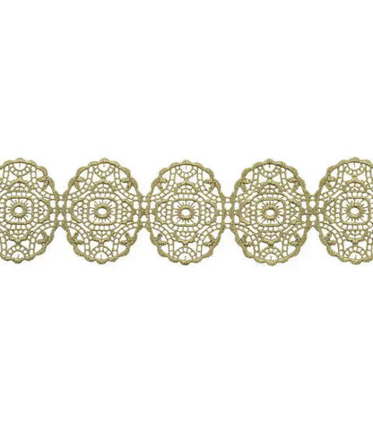 Yaya Han Sew-On Oval Ornate Lace Gold Trim - Per Yard
