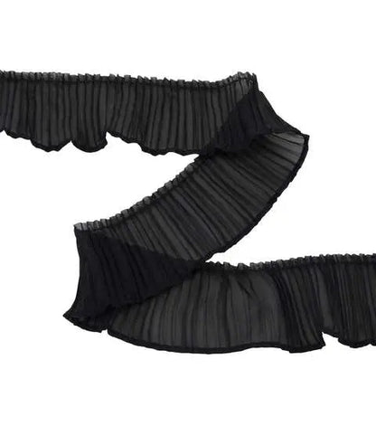 Yaya Han Sew On Pleated Black Trim - Per Yard