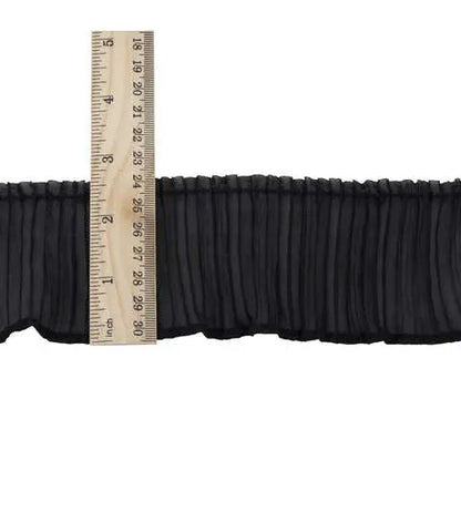Yaya Han Sew On Pleated Black Trim - Per Yard