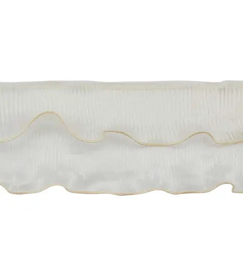 Yaya Han Sew on 2 tier Crystal Pleated Trim 4.13" Ivory - Per Yard