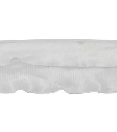 Yaya Han Sew on 2 tier Crystal Pleated Trim 4.13" White - Per Yard