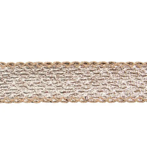 Yaya Han Sew on Dual Textured Trim 1.63" Gold - Per Yard