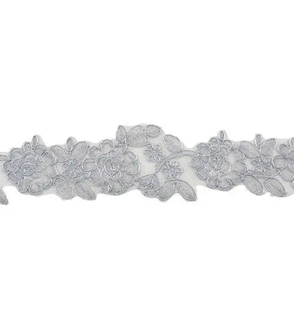 Yaya Han Sew on Fae Flower Trim 2.5" Silver - Per Yard