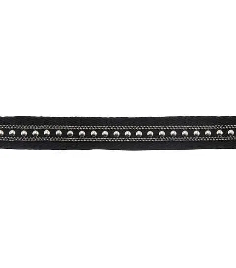 Yaya Han Sew on Gothic Studded Trim 0.75'' Silver - Per Yard