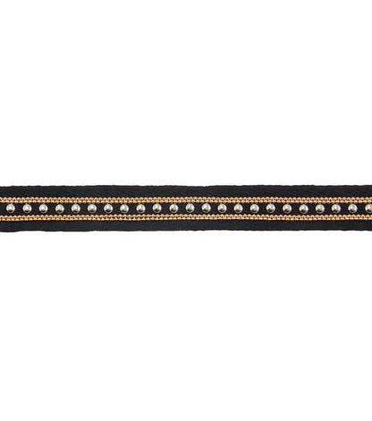 Yaya Han Sew on Gothic Studded Trim 0.75'' Silver & Gold - Per Yard