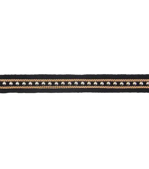 Yaya Han Sew on Gothic Studded Trim 0.75'' Silver & Gold - Per Yard