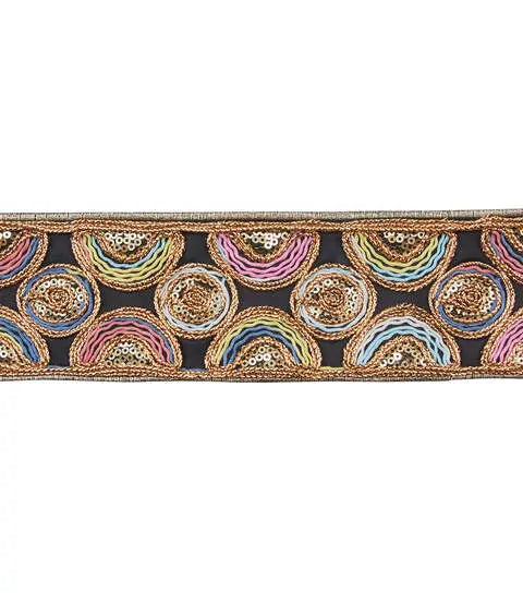 Yaya Han Sew on Lagos Circle Trim 2.63'' Multi Color - Per Yard