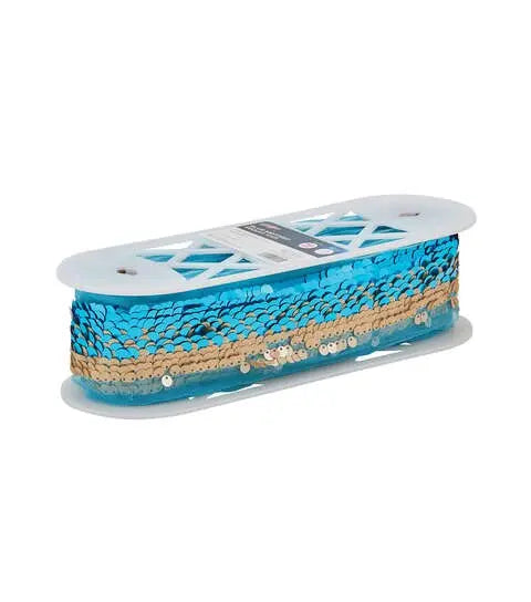 Yaya Han Sew on Mermaid Sequin Trim 2.75'' Blue - Per Yard