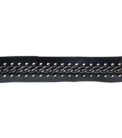 Yaya Han Sew on Viking Maille Pleather Trim 1.12'' Black - Per Yard