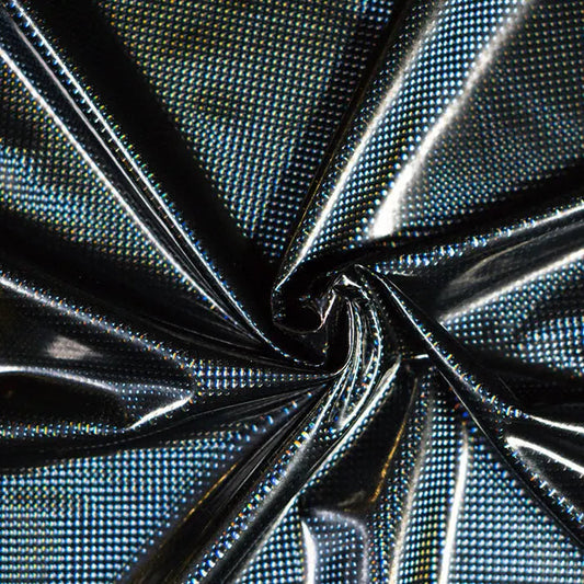 Yaya Han Stretch Holographic Pleather 55" Black Fabric Per Yard