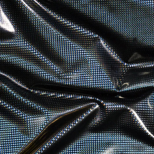 Yaya Han Stretch Holographic Pleather 55" Black Fabric Per Yard