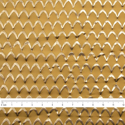 Yaya Han Stretch Rubber Metallic Scales Gold Fabric Per Yard