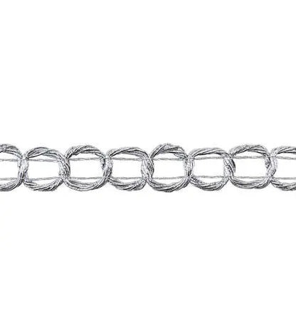 Yaya Han Sew on Valkyrie Beaded Trim 0.75'' Silver - Per Yard
