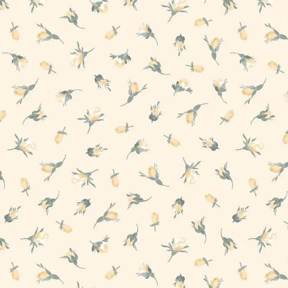 Yellow Buds La Fleur Flannel Cotton 42"/43" Fabric Per Yard