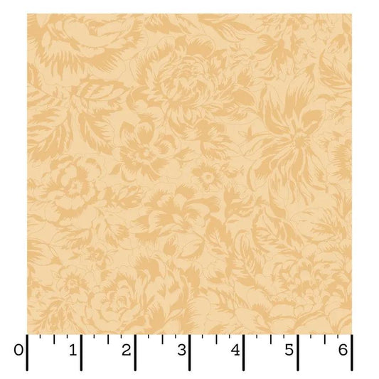 Yellow Tonal Floral La Fleur Flannel Cotton 42"/43" Fabric Per Yard