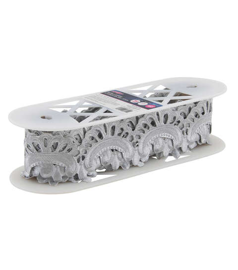 Yaya Han Iron-On Scallop Trim Silver - Per Yard